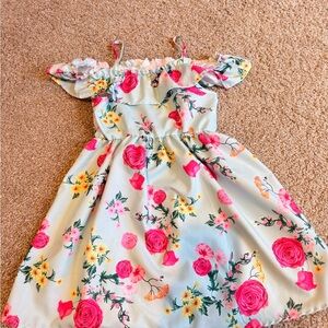 SHEIN Floral Kids Dress with Pink and Yellow
